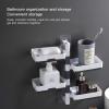 imageAmazeFan Adhesive Shower Caddy Shelf 4 Trays with Powerful Vacuum Suction Cups Shower Rack Shelves Bathroom Organization and Storage for Wall in Kitchen Shower Bathroom ampamp Any Smooth Surface Grey