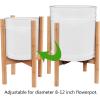 imageAmazeFan Adjustable Plant Stand MidCentury Bamboo Flower Pot Holder Fits up to 12quot Pots Natural Wood Grain IndoorOutdoor Modern Home Decor Plant Not Included bamboo01