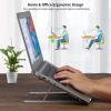 imageAmazeFan Laptop Stand Aluminum MacBook Stand for Desk 7 Levels Adjustable Height Notebook Stand Ergonomic Computer Holder Compatible with 10156 Inch Laptops Silver