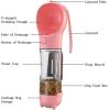 imageDog Water Bottle for Walking Multifunctional and Portable Dog Travel Water Dispenser with Food ContainerDetachable Design Combo Cup for Drinking and EatingSuitable for Cats and Puppy Pink