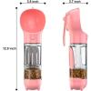 imageDog Water Bottle for Walking Multifunctional and Portable Dog Travel Water Dispenser with Food ContainerDetachable Design Combo Cup for Drinking and EatingSuitable for Cats and Puppy Pink