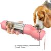 imageDog Water Bottle for Walking Multifunctional and Portable Dog Travel Water Dispenser with Food ContainerDetachable Design Combo Cup for Drinking and EatingSuitable for Cats and Puppy Pink