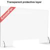 imageProtective Sneeze Guard for Counter and Desk 32quotw x 24quoth  Freestanding Clear Acrylic Shield for Business ampamp Customer Safety Portable Plexiglass Barrier Food Screen PassThrough Transaction Window