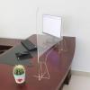 imageProtective Sneeze Guard for Counter and Desk 32quotw x 24quoth  Freestanding Clear Acrylic Shield for Business ampamp Customer Safety Portable Plexiglass Barrier Food Screen PassThrough Transaction Window