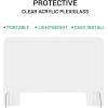 imageProtective Sneeze Guard for Counter and Desk 32quotw x 24quoth  Freestanding Clear Acrylic Shield for Business ampamp Customer Safety Portable Plexiglass Barrier Food Screen PassThrough Transaction Window