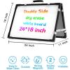 imageWhiteboard Dry Erase Boards Portable White Board Double Sided Magnetic Board StandFoldable Hanging Wall Desktop Boards Easel for Kids Students Teacher for School Home Kitchen Office 24x18 InchIvory Black
