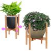imageAmazeFan Adjustable Plant Stand MidCentury Bamboo Flower Pot Holder Fits up to 12quot Pots Natural Wood Grain IndoorOutdoor Modern Home Decor Plant Not Included bamboo01