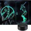 imageAmazeFan Baseball Night Light for Kids  3D Baseball Night Lamp 7 Colors Optical Illusion Touch ampamp Remote Control with 2 Acrylic Flats Best Birthday Christmas New Year Gifts for Boys Girls Baby