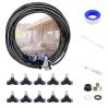 imageAmazeFan Misting Cooling System Outdoor Water Mist Kit 263 8M Misting Line  11 Mist Nozzles  Adapter 34quot  1 Teflon Tape  1 Hose Washer Patio Garden Greenhouse Trampoline Water Mist