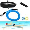 imageAmazeFan Swim Training Belts Swim Training Leash Swim Tether Stationary Swimming Swim Harness Static Swimming Belt Swim Bungee Cords Resistance Bands Blue 2