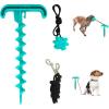 imageDog Tie Out Cable for Dogs Great for Camping or The Garden Suitable for Harness Leash ampamp Chain Attachments Lake Blue