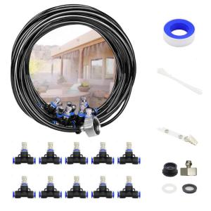 imageAmazeFan Misting Cooling System Outdoor Water Mist Kit 263 8M Misting Line  11 Mist Nozzles  Adapter 34quot  1 Teflon Tape  1 Hose Washer Patio Garden Greenhouse Trampoline Water Mist