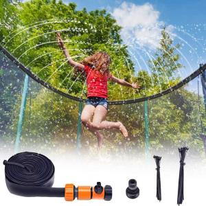 imageAmazeFan Trampoline Sprinklers Outdoor Trampoline Spray Hose Water Park Fun Summer Water Game Toys for Kids Boys and Girls393 Feet