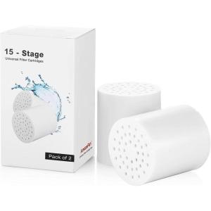 imagePack of 2 12Stage Replacement Shower Water Filter Cartridges with Vitamin C for Hard Water  Compatible with Universal Shower Heads and Handheld Shower  Removing Chlorine Heavy Metals Sulfur Odor