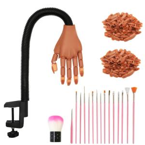 imagePractice Hand for Acrylic Nails Nail Practice Hand Nail Kits Professional Acrylic with Everything and Practice Hand for Nail Manicure Nail Design Art Supplies Manicure DIY Print Practice Tool