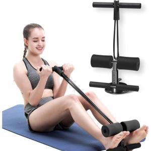 imageAmazeFan Sit Up Bar with Resistance Bands Portable Adjustable Sit Up Assistant Device Ab Workout Equipment with Suction Cups Support Rode Ab Exercise Machine for Home Work Travel