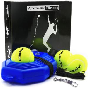 imageAmazeFan Tennis Trainer Rebound Baseboard with 3 Long Rope Balls Great for Singles Training SelfStudy Practice Tennis Training Tools for Kids Adults Beginners